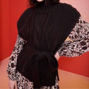 Marie Oliver, walnut Emerson Popover sweater, Cable Knit Sweater Vest